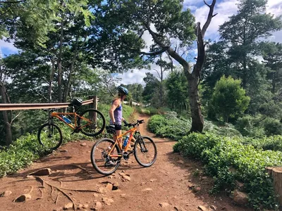 Kate mountain bike riding